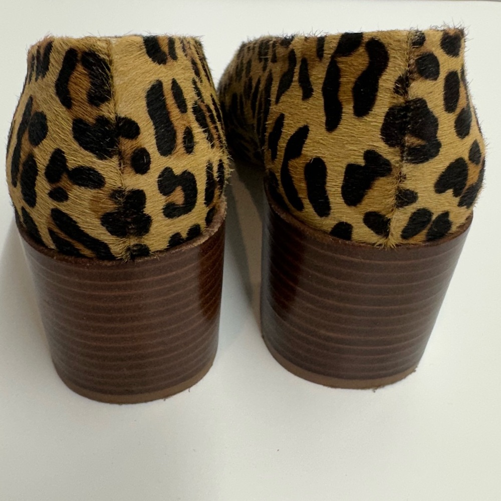 Zara Leopard Print Block Heel Pumps - Tan, Black - Picture 7 of 15
